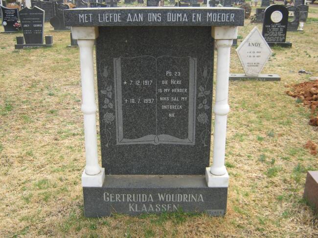KLAASSEN Gertruida Woudrina 1917-1997