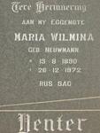 VENTER Maria Wilmina nee NEUWMANN 1890-1972