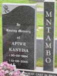 MNTAMBO Apiwe Kanyisa 1984-2005