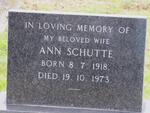 SCHUTTE Ann 1918-1973