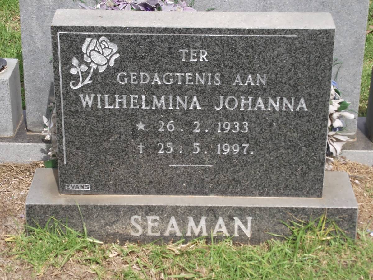 SEAMAN Wilhelmina Johanna 1933-1997