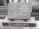 SLABBERT Gert J.P. 1915-1971 :: WESTPFAHL Hester Magdalena nee SLABBERT 1924-1989