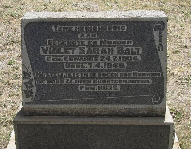 BALT Violet Sarah nee EDWARDS 1904-1949