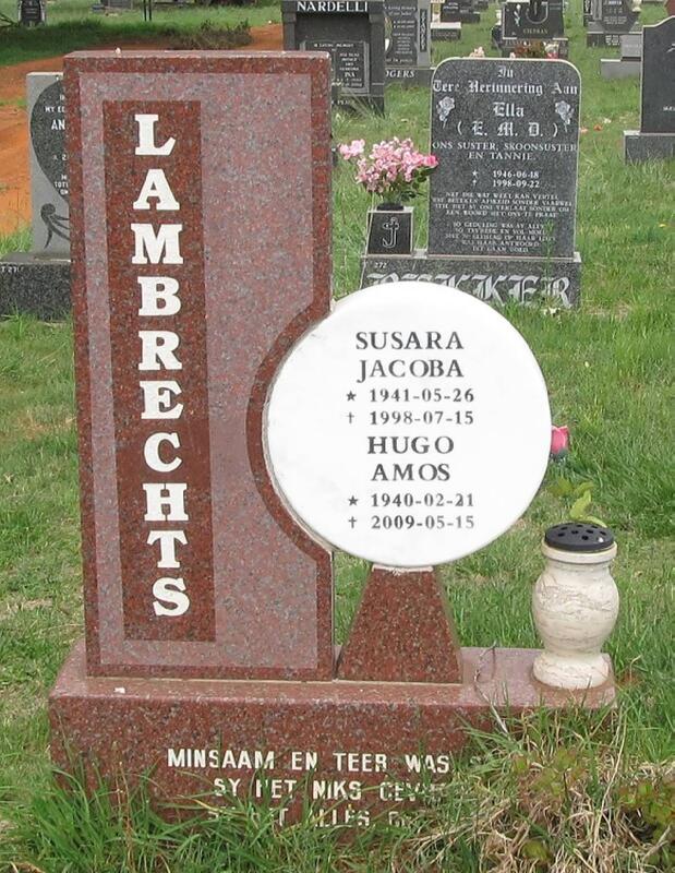 LAMBRECHTS Hugo Amos 1940-2009 & Susara Jacob 1941-1998