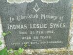 SYKES Thomas Leslie -1952 & Emily Bertha Kate -1964 