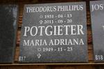 POTGIETER Theodorus Phillipus 1931-2011 & Maria Adriana 1949-