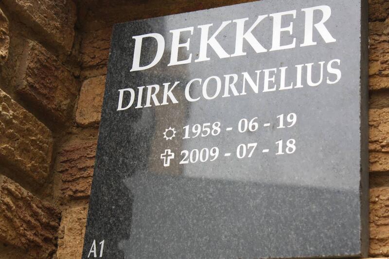 DEKKER Dirk Cornelius 1958-2009
