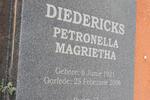 DIEDERICKS Petronella Magrietha 1921-2006