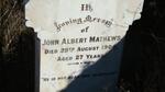 MATHEWS John Albert -1900