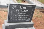 KLERK Esmé, de nee HEES 1920-1981