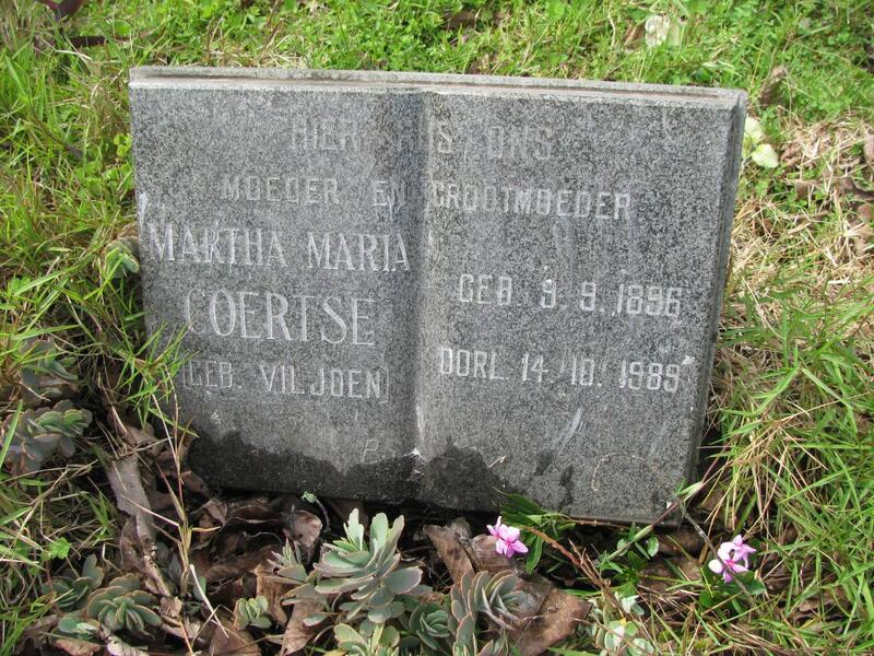 COERTSE Martha Maria nee VILJOEN 1896-1989