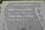 LLOYD Harold 1927-1974 & Thelma 1927-2002