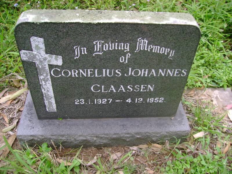 CLAASSEN Cornelius Johannes 1927-1952