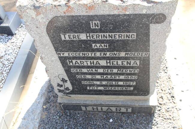 THIART Martha Helena nee VAN DER MERWE 1880-1927