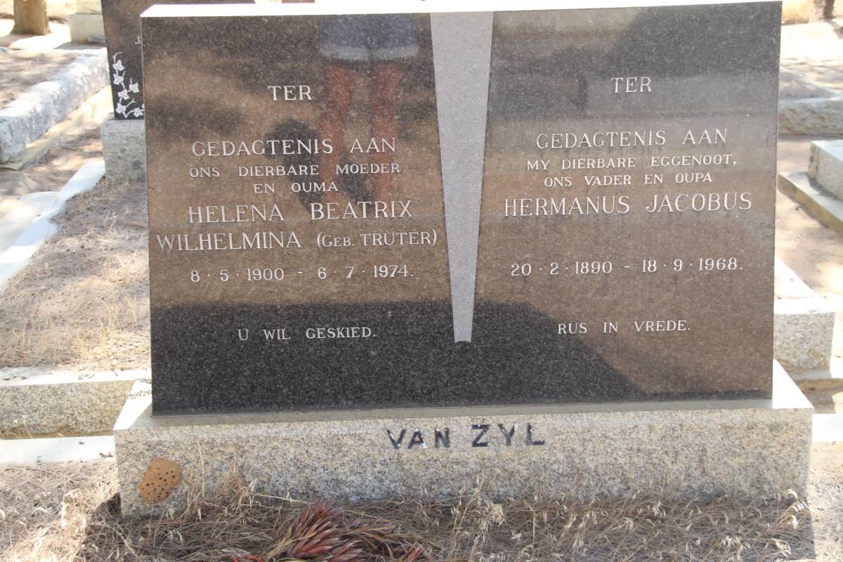 ZYL Hermanus Jacobus, van 1890-1968 & Helena Beatrix Wilhelmina TRUTER 1900-1974
