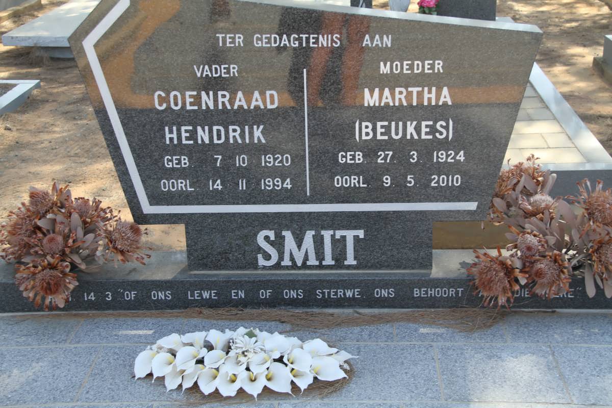 SMIT Coenraad Hendrik 1920-1994 & Martha BEUKES 1924-2010