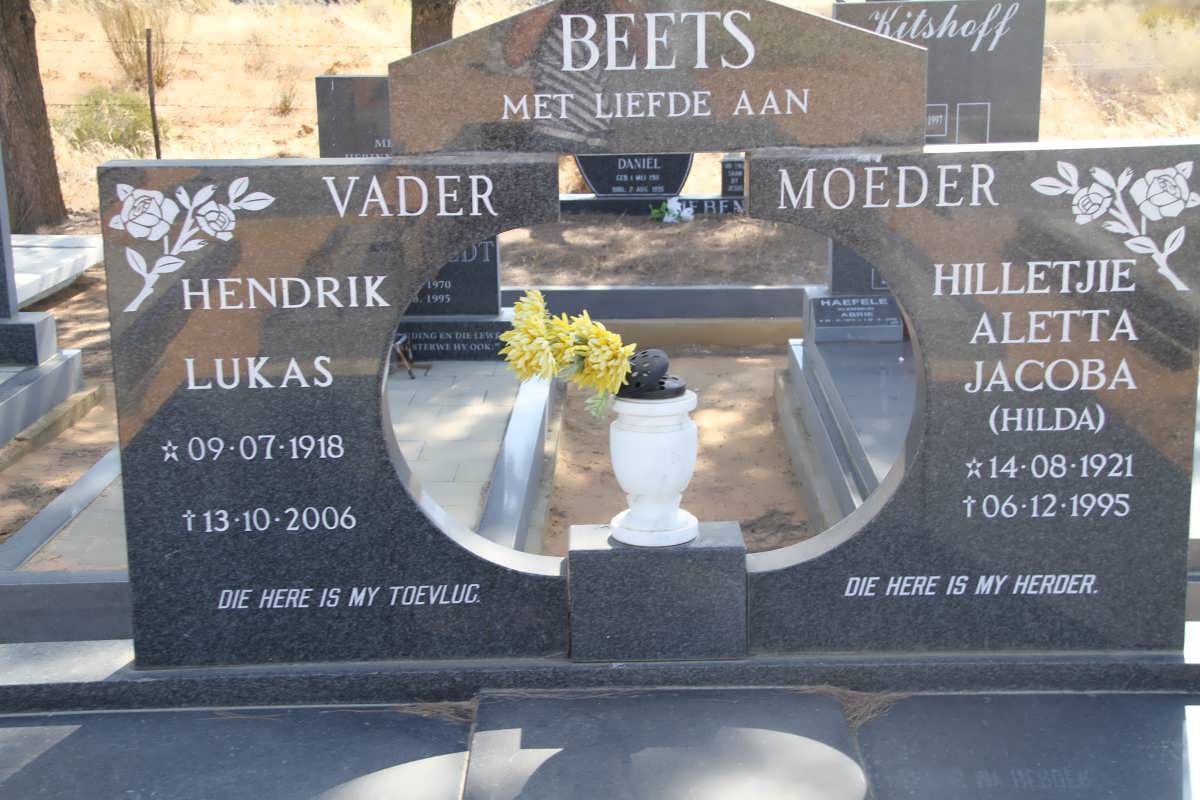 BEETS Hendrik Lukas 1918-2006 & Hilletjie Aletta Jacoba 1921-1995