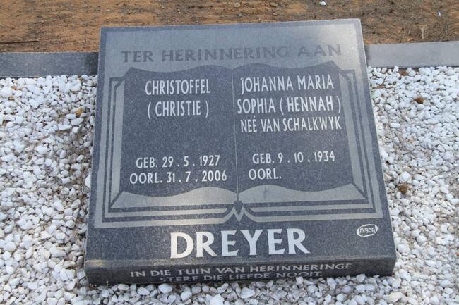 DREYER Christoffel 1927-2006 & Johanna Maria Sophia VAN SCHALKWYK 1934-