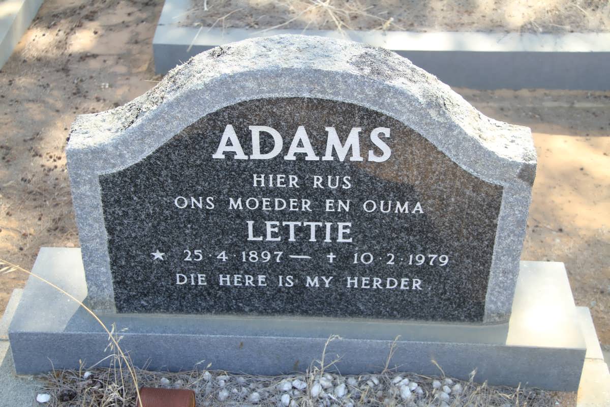 ADAMS Lettie 1897-1979