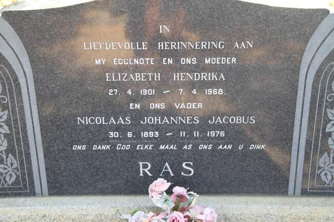 RAS Nicolaas Johannes Jacobus 1893-1976 & Elizabeth Hendrika 1901-1968