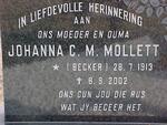 MOLLETT Olive M. 1909-1976 & Johanna C.M. BECKER 1913-2002