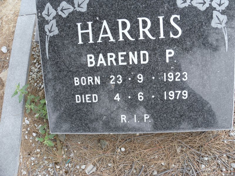 HARRIS Barend P. 1923-1979