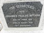 BOTHMA Johannes Paulus 1891-1931