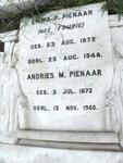 PIENAAR Andries M. 1872-1960 & Emma P, FOURIE 1872-1948