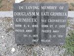 GRIMBEEK Douglas M.M. 1895-1971 & Kate CRONWRIGHT 1900-1991