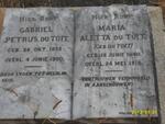 TOIT Gabriel Petrus, du 1835-1900 & Maria Aletta DU TOIT 1840-1918