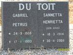 TOIT Gabriel Petrus, du 1908-1993 & Sannetta Henrietta GOUS 1914-2008
