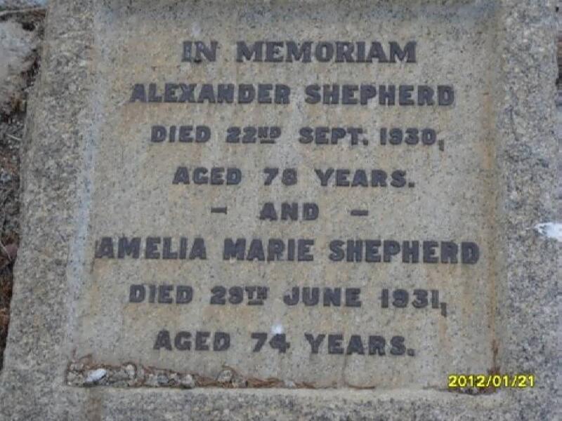 SHEPHERD Alexander -1930 & Amelia Marie -1931
