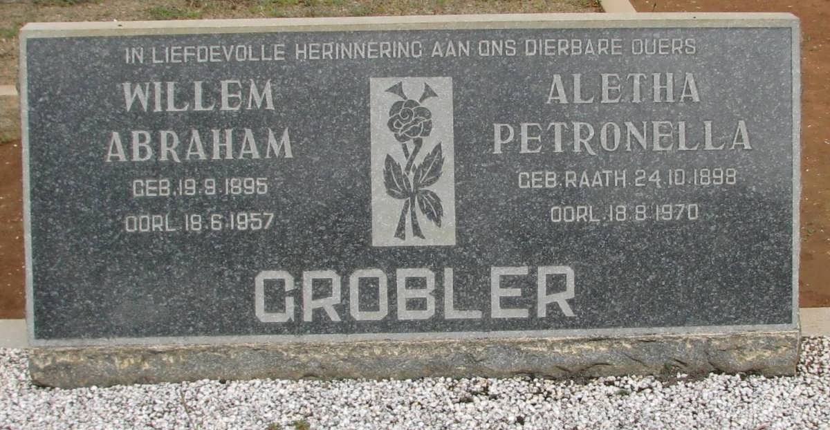 GROBLER Willem Abraham 1895-1957 & Aletha Petronella RAATH 1898-1970