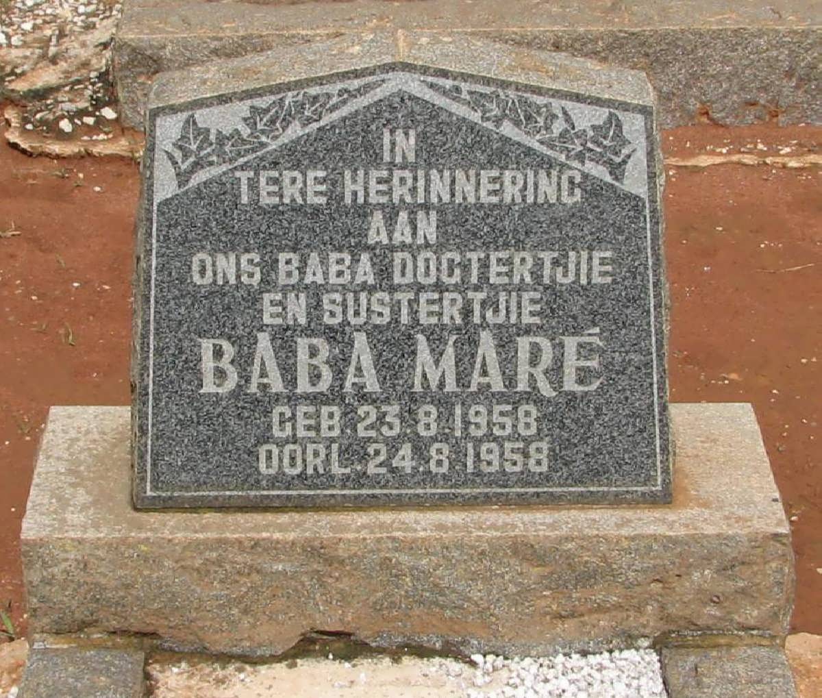 MARÉ Baba 1958-1958
