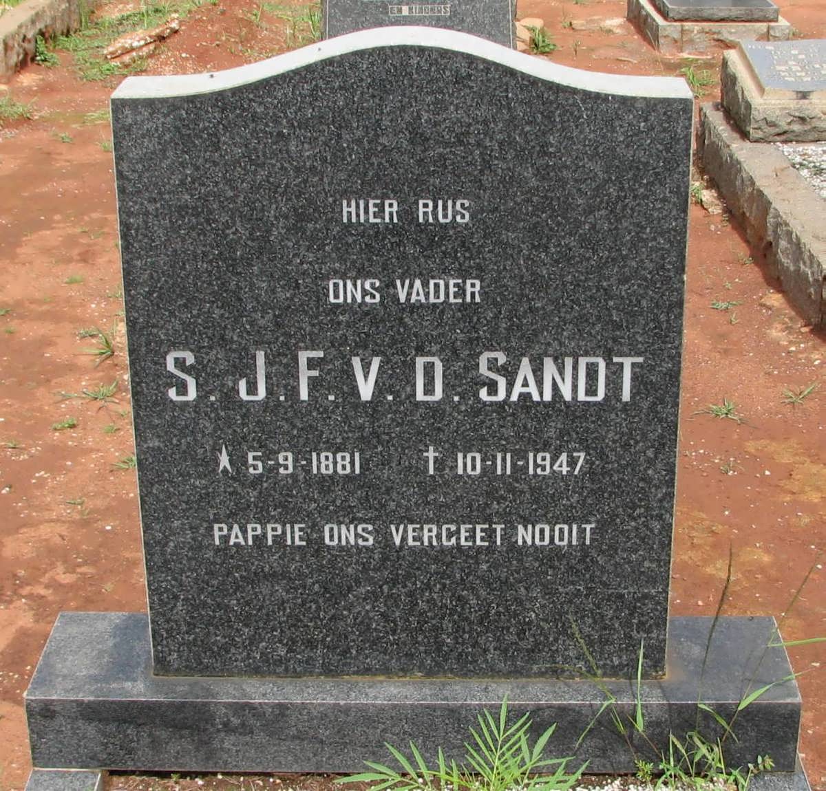 SANDT S.J.F., v.d. 1881-1947