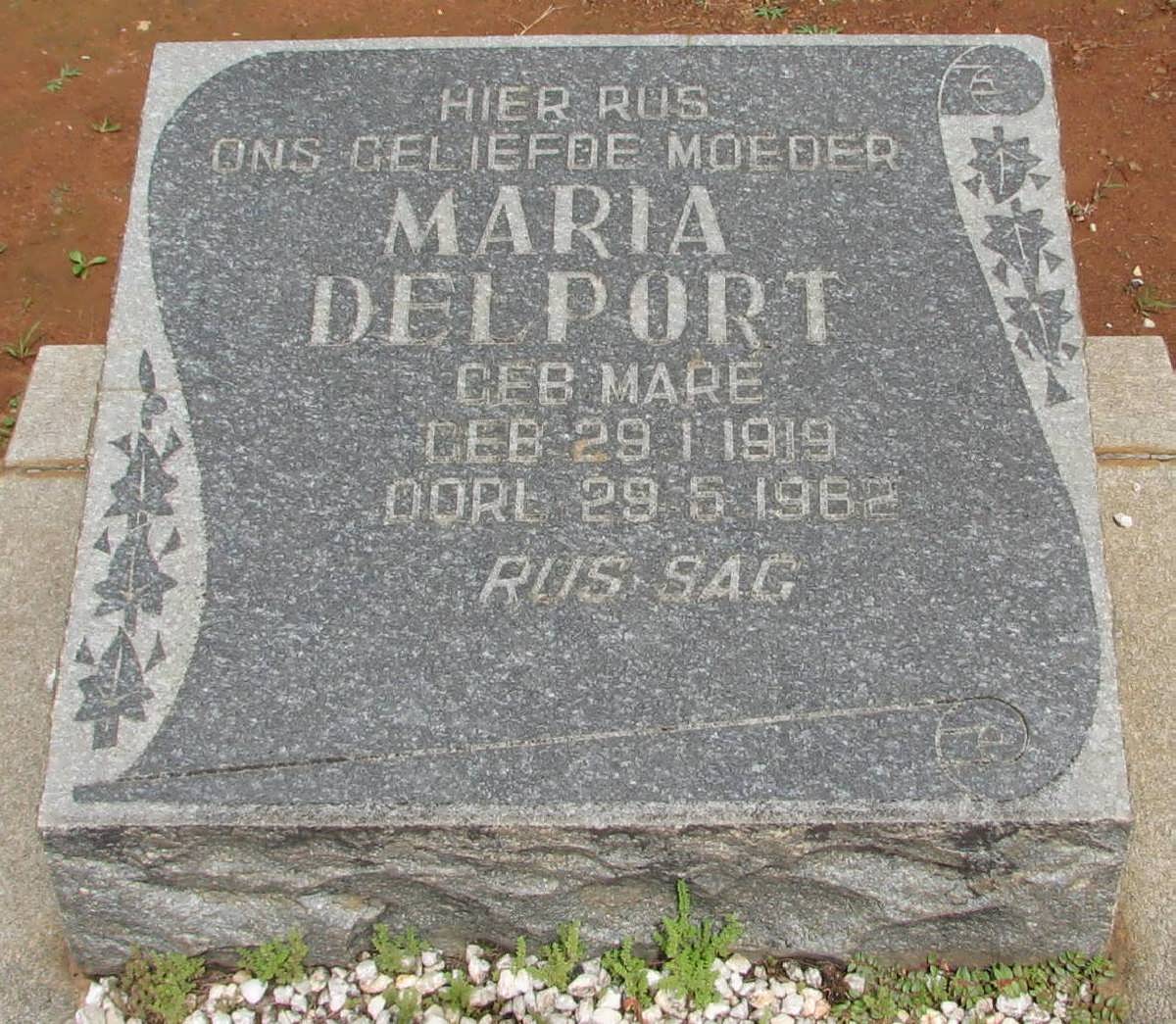 DELPORT Maria nee MARÉ 1919-1962
