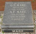 MARÉ G.S. 1888-1944 & A.F. 1892-1965