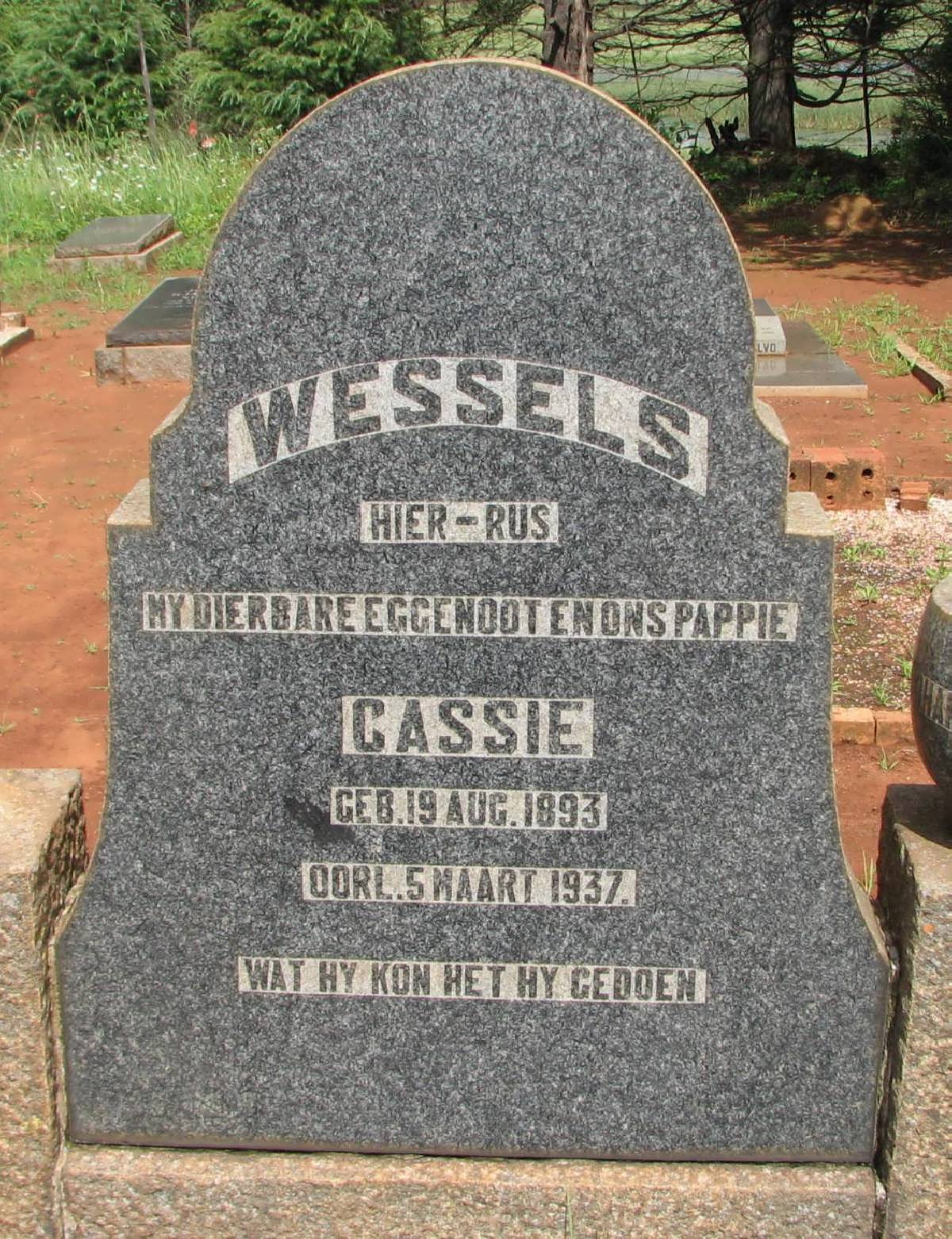 WESSELS Cassie 1893-1937