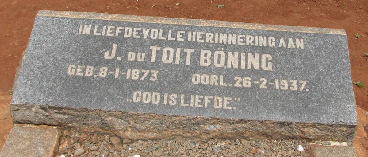 BÖNING J. du Toit 1873-1937