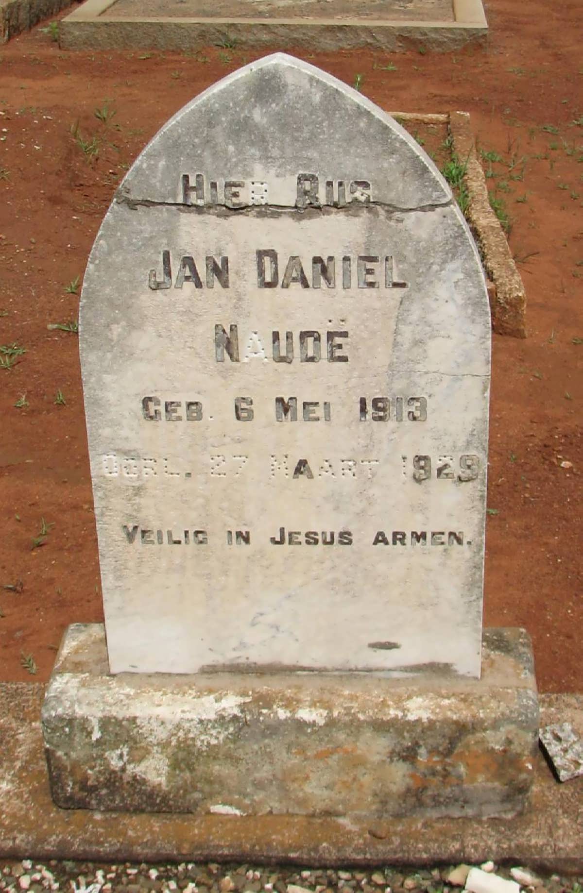 NAUDË Jan Daniel 1913-1929