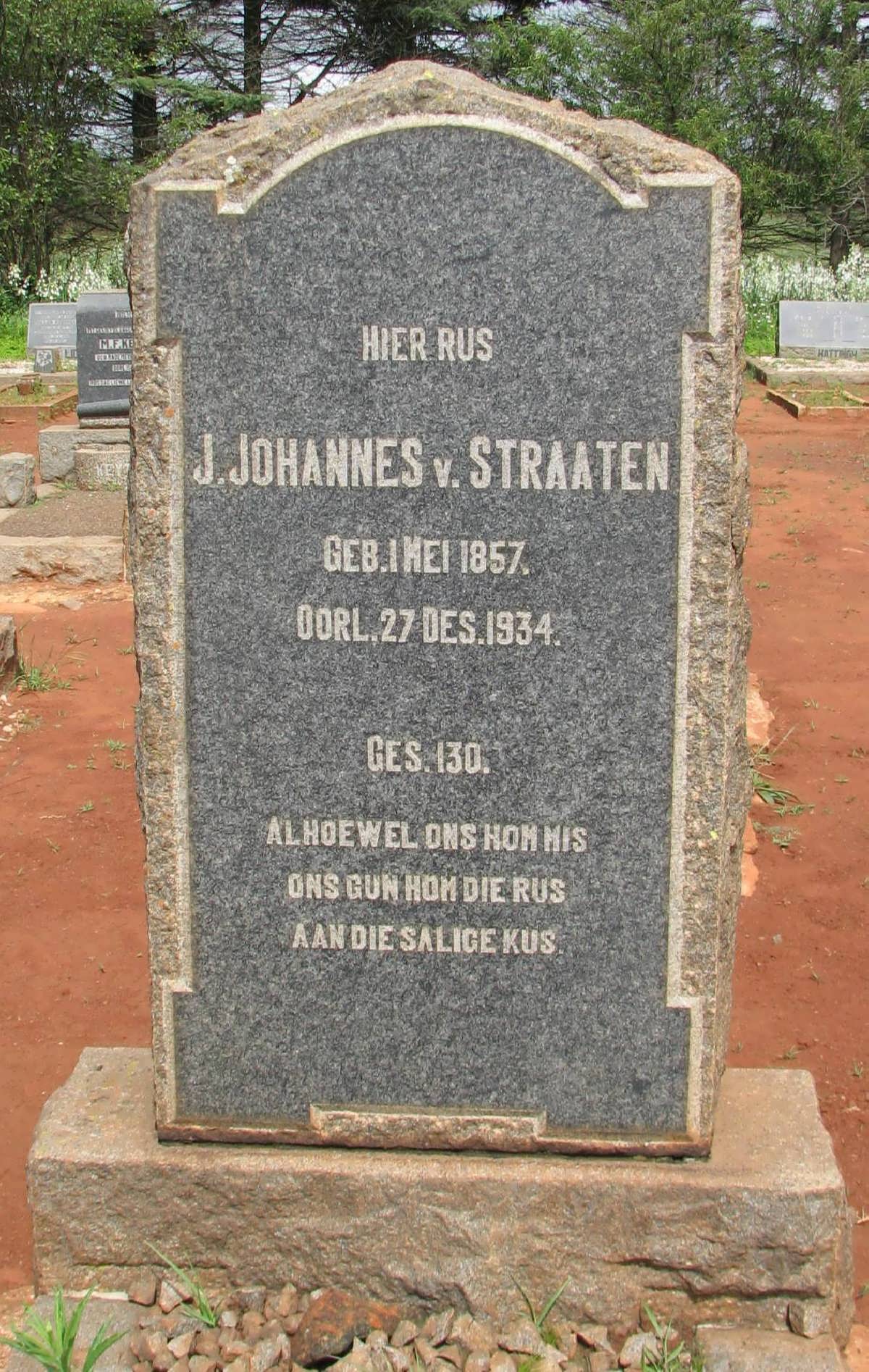 STRAATEN J. Johannes, van 1857-1934