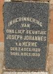 MERWE Joseph Johannes, v.d. 1929-1930