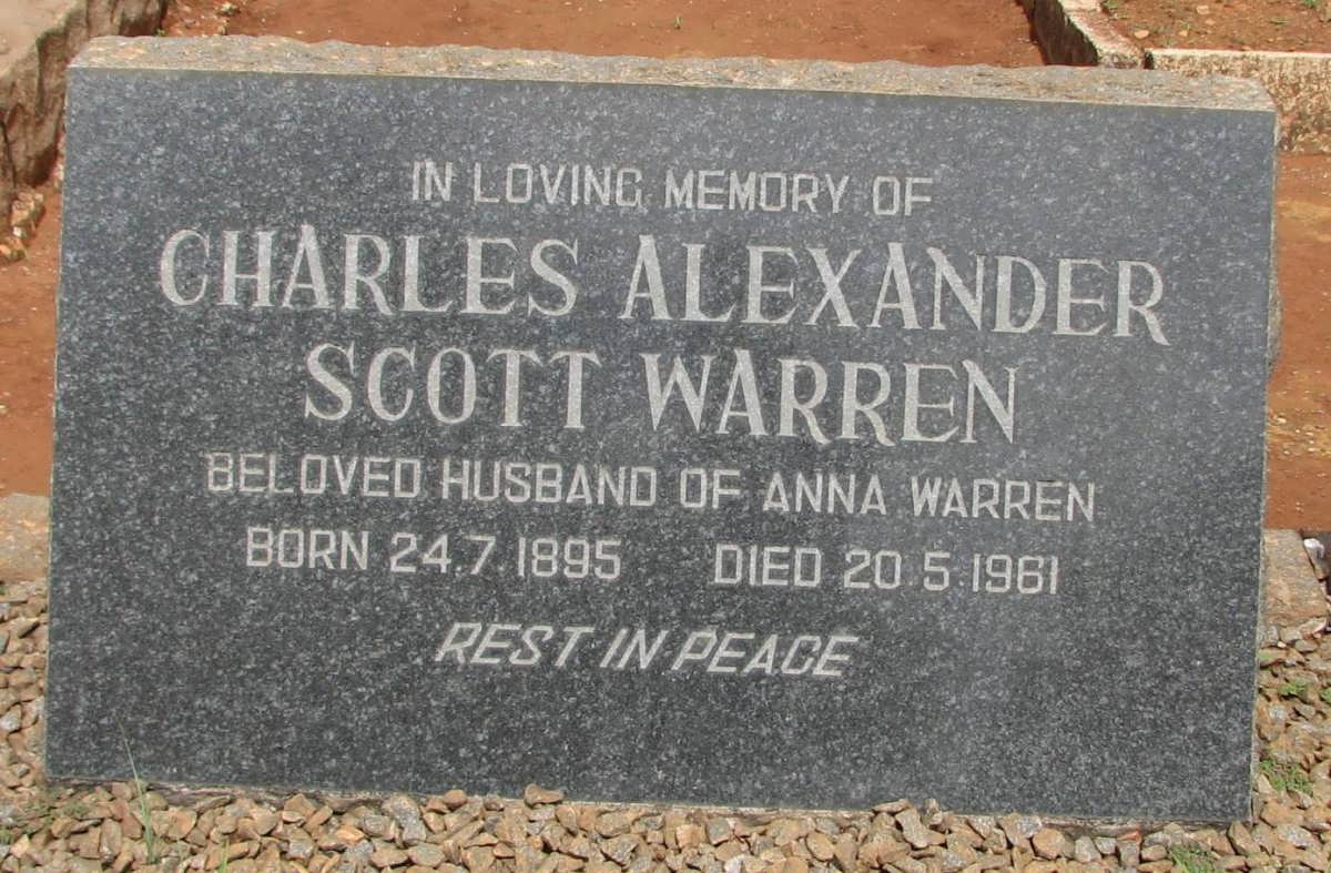 WARREN Charles Alexander Scott 1895-1961