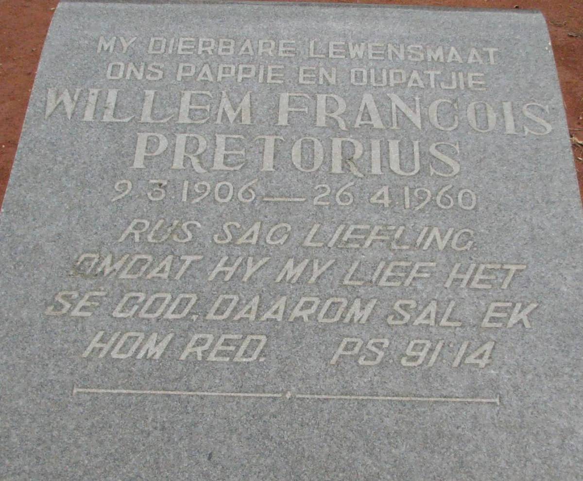 PRETORIUS Willem Francois 1906-1960
