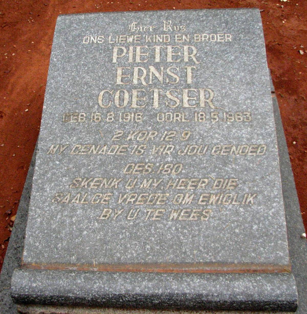 COETSER Pieter Ernst 1916-1963