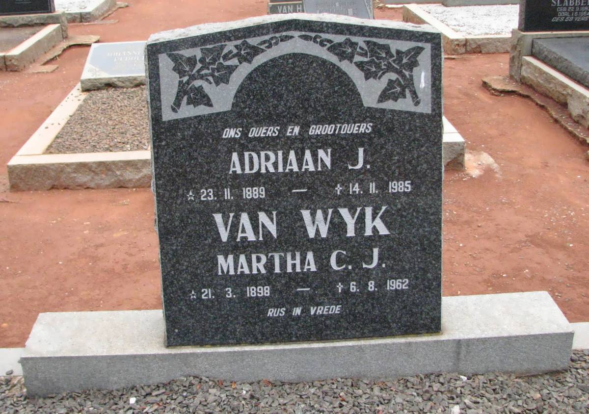 WYK Adriaan J., van 1889-1985 & Martha C.J. 1898-1962