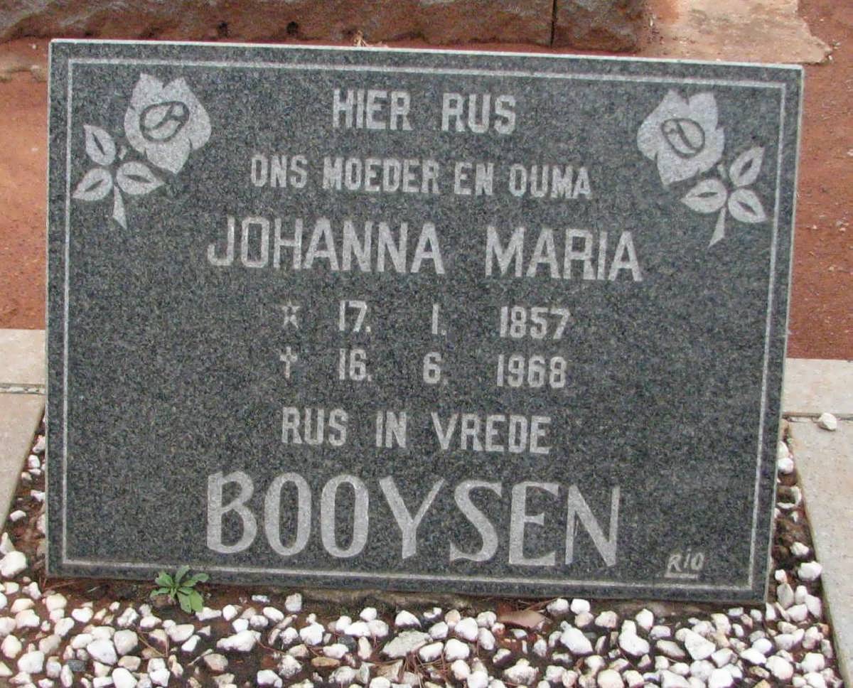 BOOYSEN Johanna Maria 1857-1968