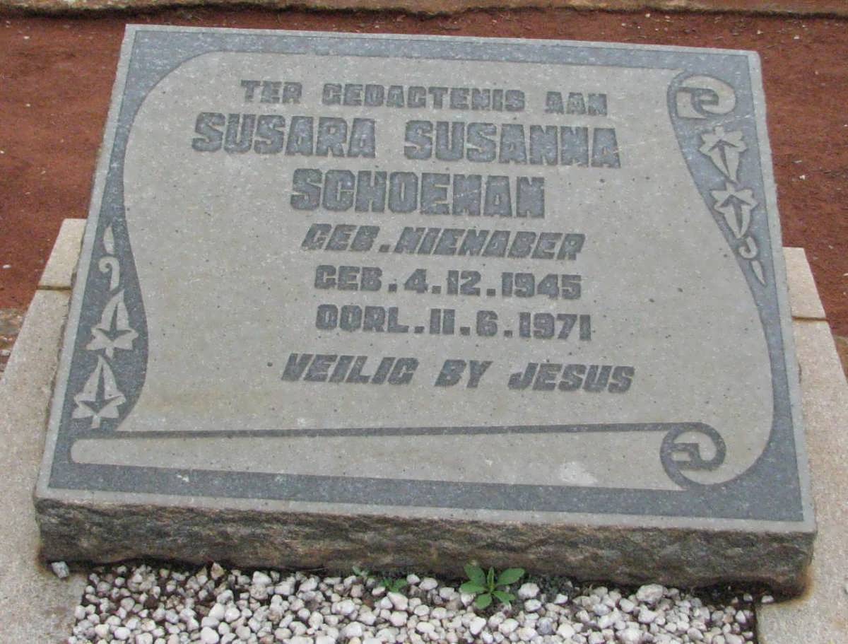 SCHOEMAN Susara Susanna nee NIENABER 1945-1971