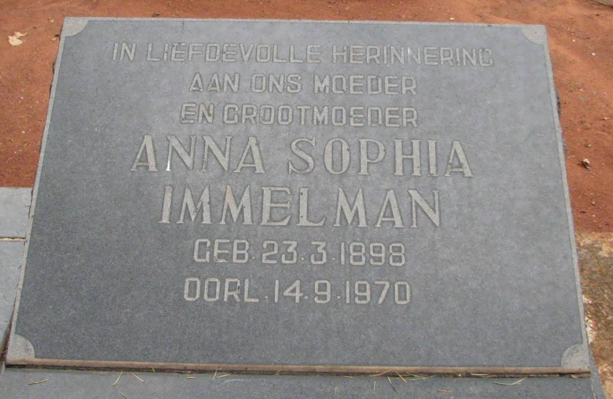 IMMELMAN Anna Sophia 1898-1970
