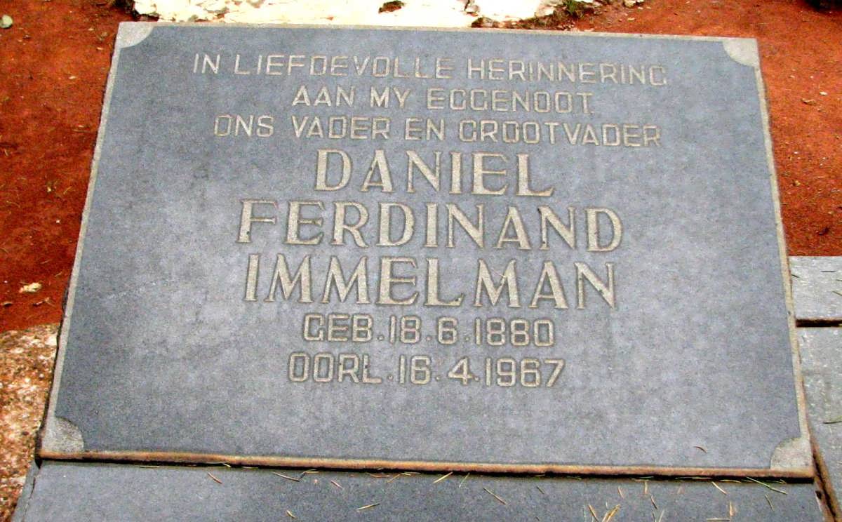 IMMELMAN Daniel Ferdinand 1880-1967